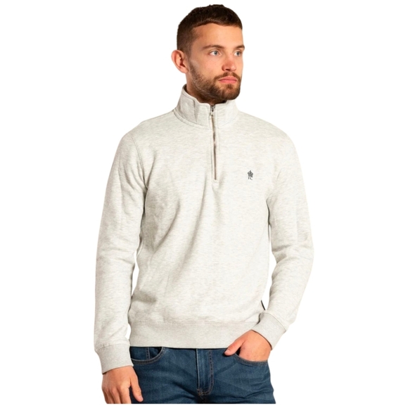 French Connection Light Gray Quarter-Zip Pullover – Men’s Large - Picture 1 of 9